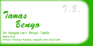 tamas benyo business card